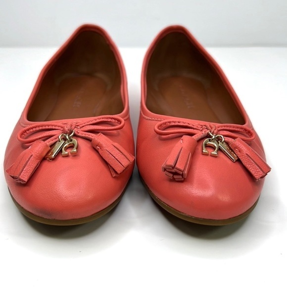 COACH Benni Woman’s Coral Ballet Flat with Tassel  Sz 7 - Picture 4 of 11